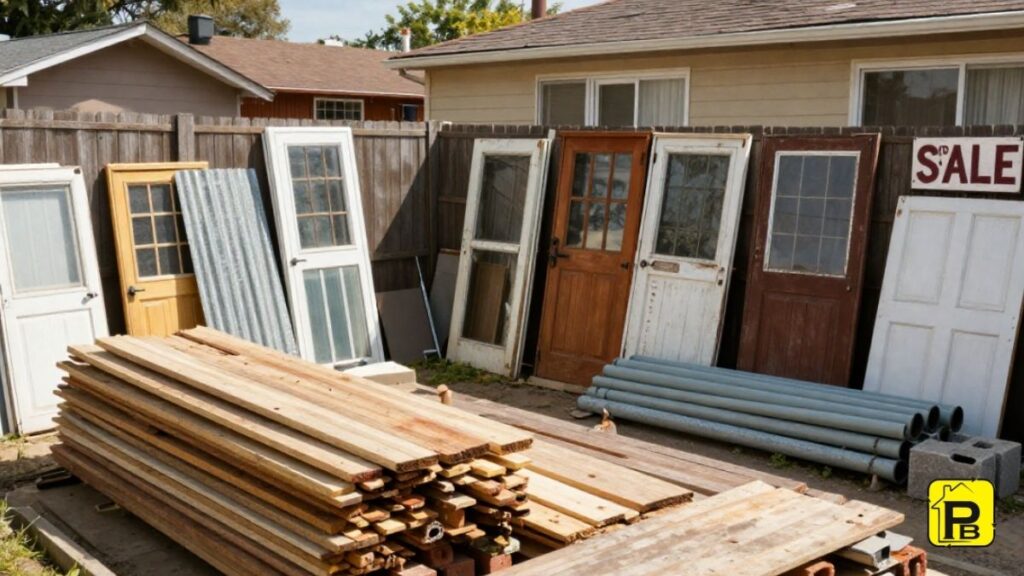 Used building materials ready to be sold for cash